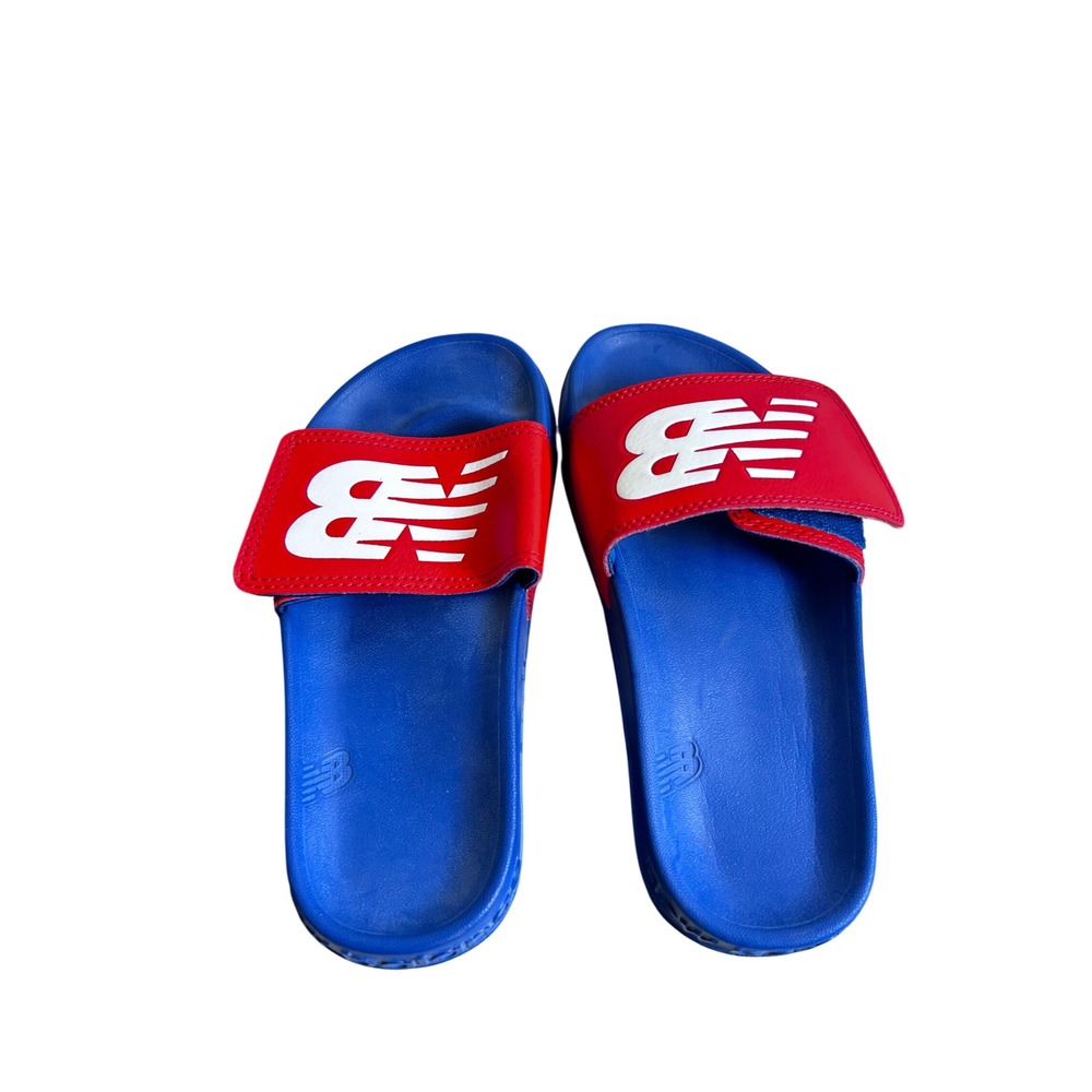 New Balance 200 Slides Size 1 Blue Red Adjustable Strap Kids